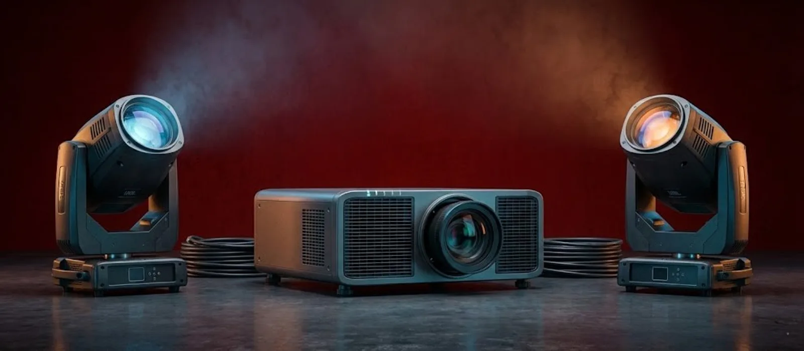 Lyres asservies et vidéoprojecteur
